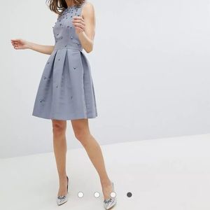 Ted Baker Tie the Knot Pearl Embellished Skater Dress